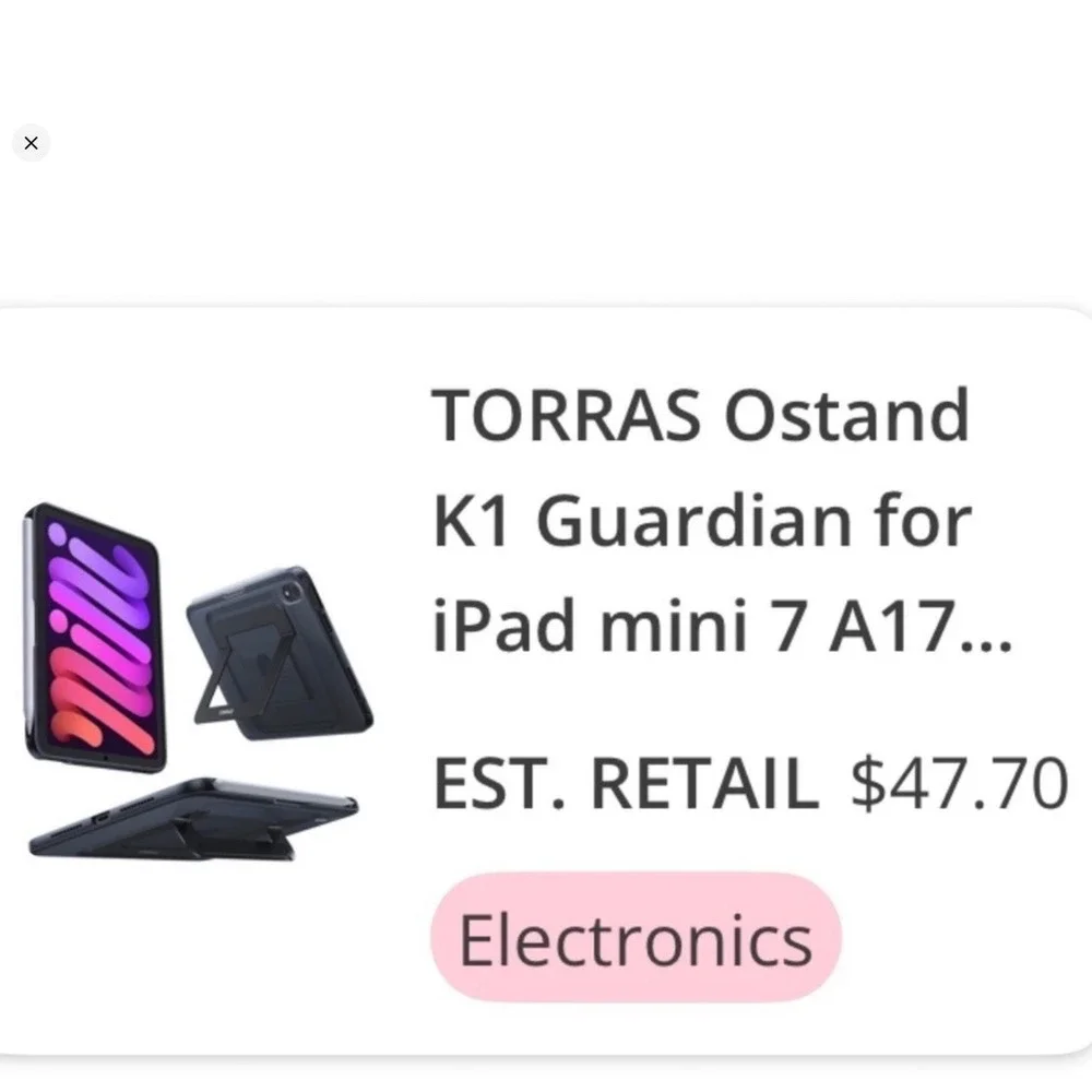 Torras iPad Mini 7 Mini 6 Case with Kickstand Pencil Holder Black M4BE25